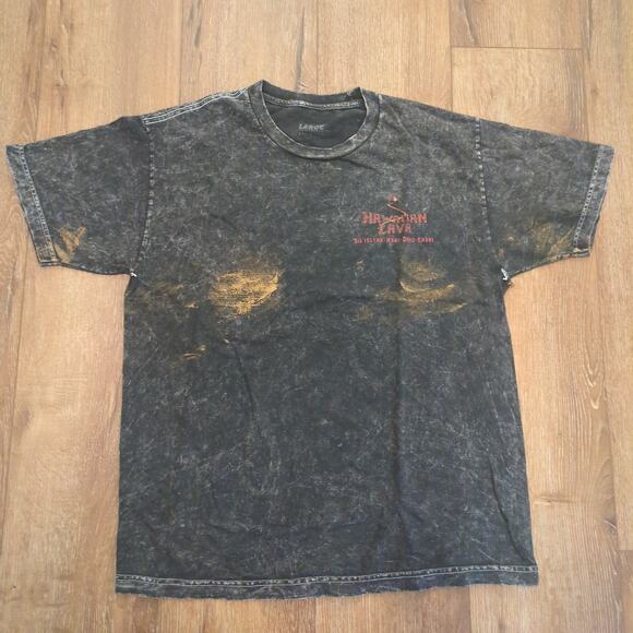 Hawaiian Adult Large Shirt Surf Distressed Ocean Fire Flame Skate Fade Lava Dyed - Picture 1 of 9